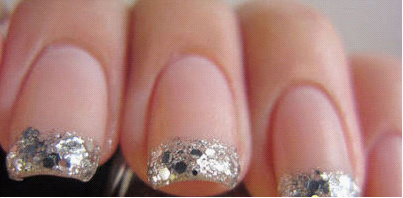 银边法式美甲